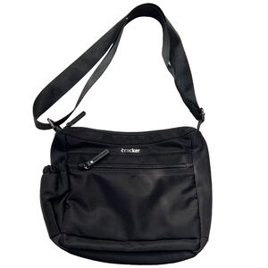 Tracker Crossbody Bag Travel Black RFID Slot Bottle Side Pocket Travel